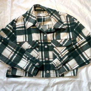 Zara |Women’s  Pleated Wool Cropped Jacket